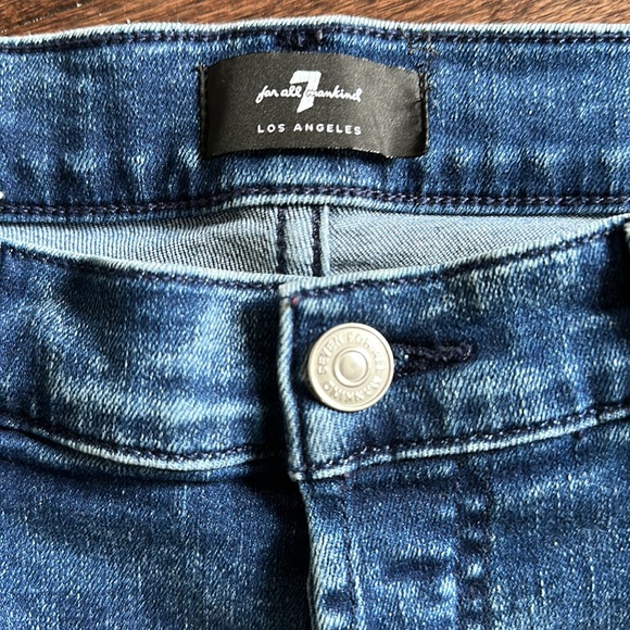 7 For All Mankind High Rise Waist Skinny Jeans 28 Button Fly - Picture 7 of 9